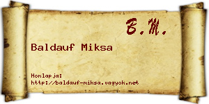 Baldauf Miksa névjegykártya